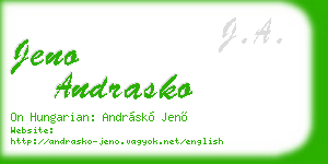 jeno andrasko business card