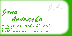 jeno andrasko business card